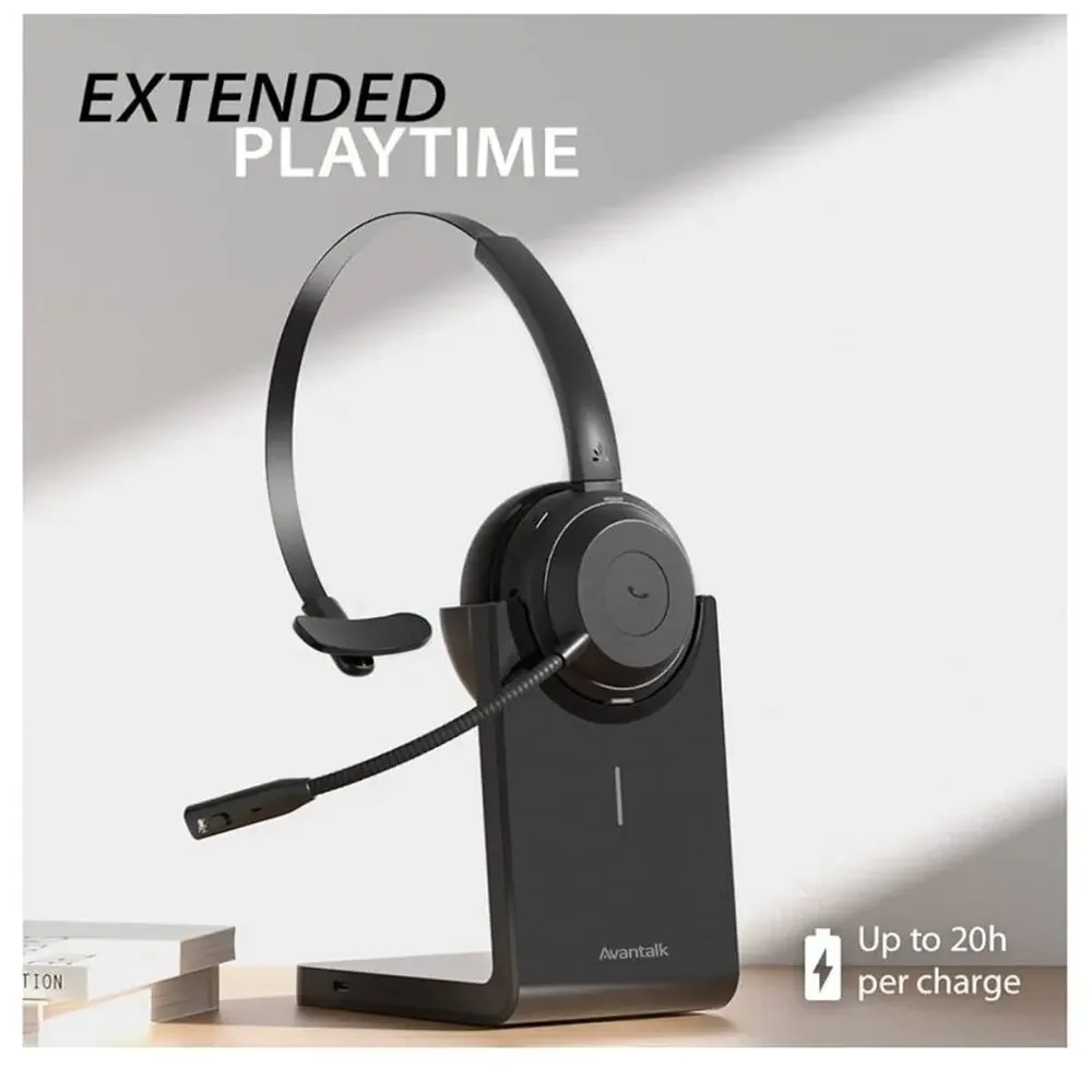 Alto Solo - Wireless Headset with Mic- Bluetooth noise cancelling dual mic